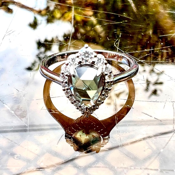 Color Change Rose Cut Alexandrite Ring Handcrafted in Sterling Silver 925 - Picture 6 of 8